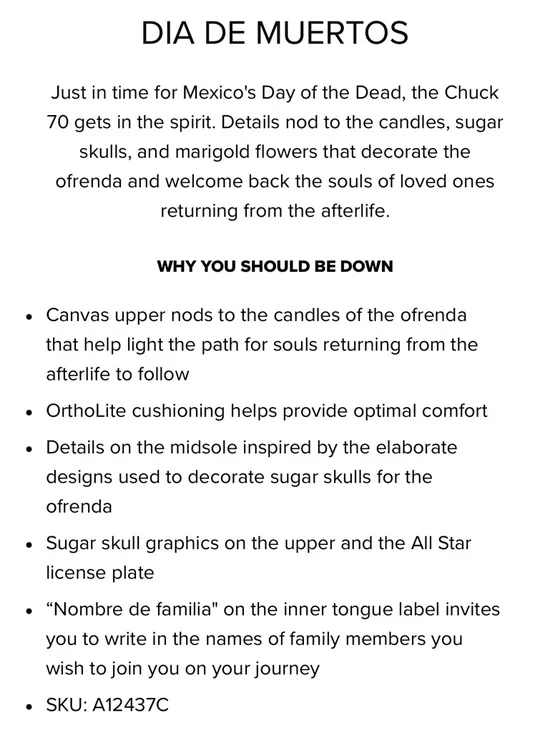 Converse unisex Day of the dead chuck 70s - Picture 9 of 9